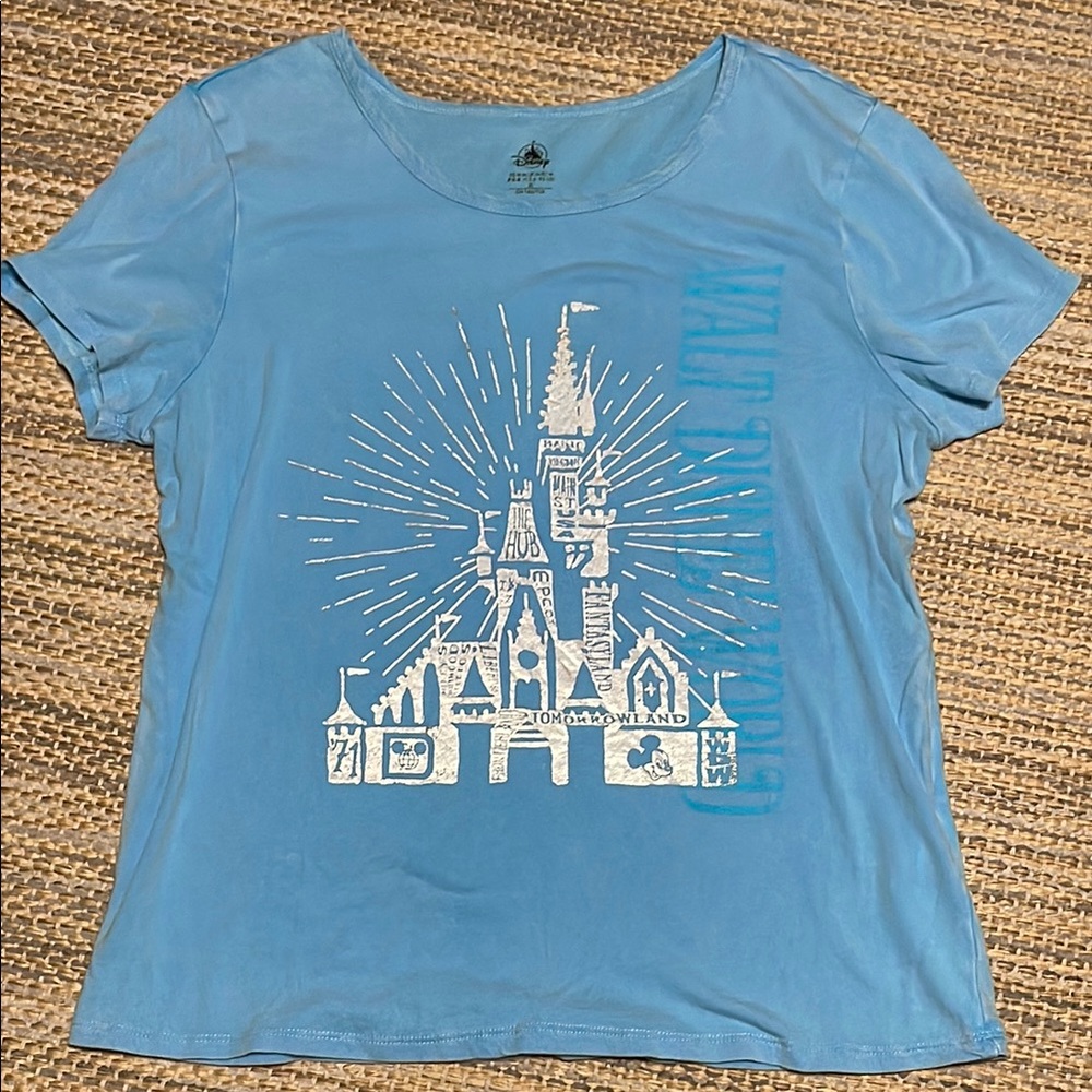 Blue Disney Castle Graphic T-Shirt